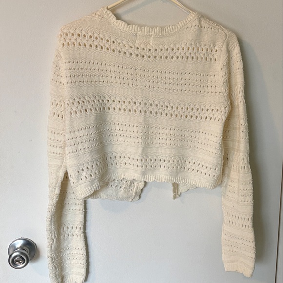 H&M Crochet Knit Cream Cardigan Sweater - Picture 3 of 3